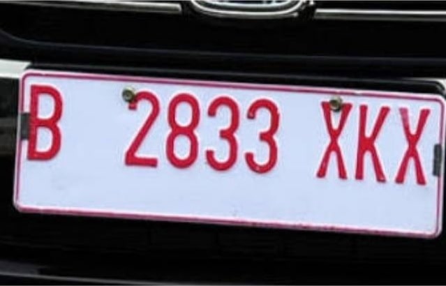 Plat Nomor Kendaraan Mobil baru sementara