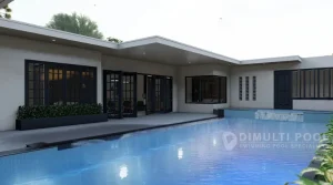 Salah satu bentuk kolam renang mewah. Ini contoh yang bisa dibuat.